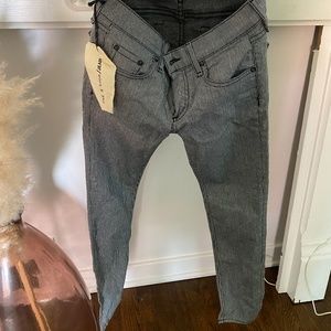 Rag & Bone High-Rise Pinstriped Straight Leg Jeans